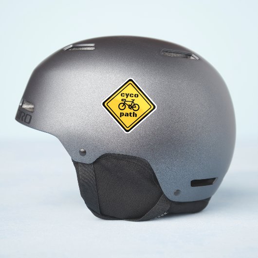 Grappig Wegbord voor Wielrenliefhebbers Sticker (Helm Zijkant)