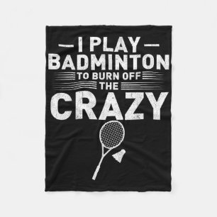 Grappig wegbranden van de gekke badminton humor vr fleece deken