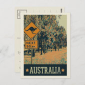 Grappig wegteken, let op kangoeroes! briefkaart (Voorkant / Achterkant)