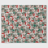 Grappig Weimaraner Kerstpatroon Cadeaupapier (Vlak)