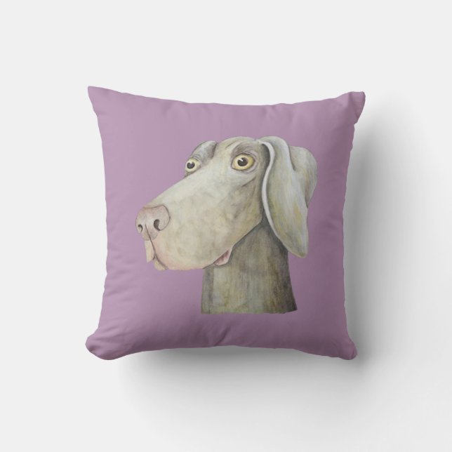 Grappig weimaraner waterverf schilderij. kussen (Voorkant)