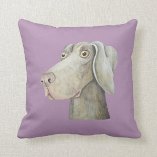 Grappig weimaraner waterverf schilderij. kussen