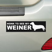 Grappig Weiner Dog (Dachshund) Quote Bumpersticker (Op auto)
