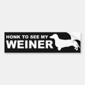 Grappig Weiner Dog (Dachshund) Quote Bumpersticker (Voorkant)