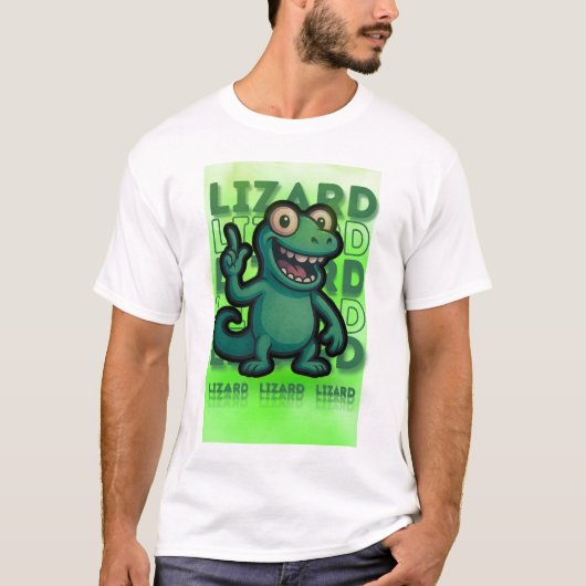 Grappig Weirdcore Lizard Lizard Meme T-shirt (Voorkant)