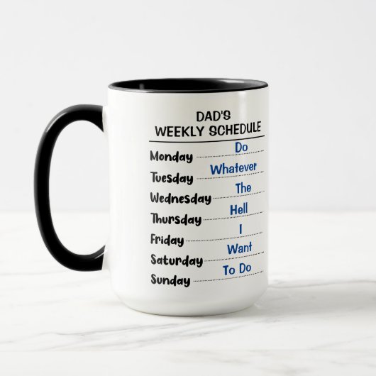 Grappig Wekelijks schema Collega pensioen vader Mok (Links)