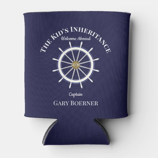 Grappig welkom aan boord van het scheepswiel blikjeskoeler (Voorkant)