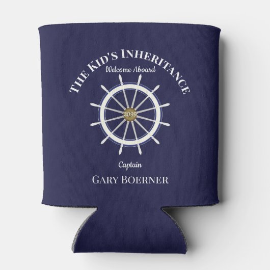 Grappig welkom aan boord van het scheepswiel blikjeskoeler (Achterkant)