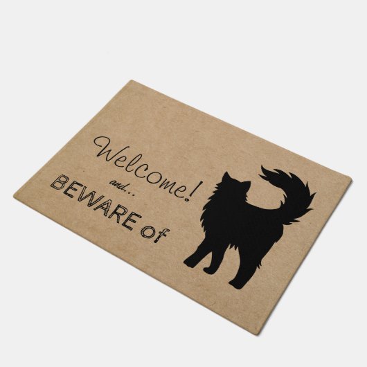 Grappig Welkom bij Cat Rustic Deurmat (Schuin)