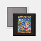 Grappig welkom in de Golf van Amerika 9 februari B Magneet (Voorkant / Achterkant)