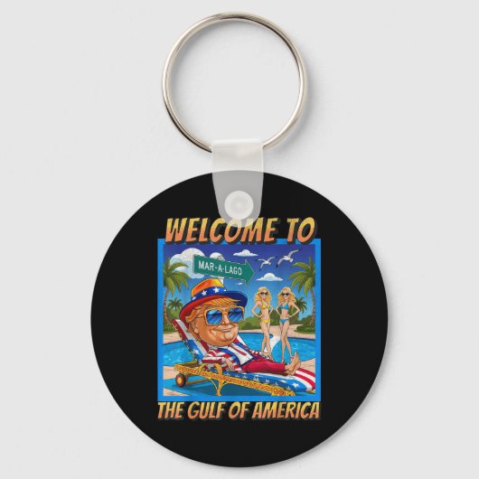 Grappig welkom in de Golf van Amerika 9 februari B Sleutelhanger (Voorkant)