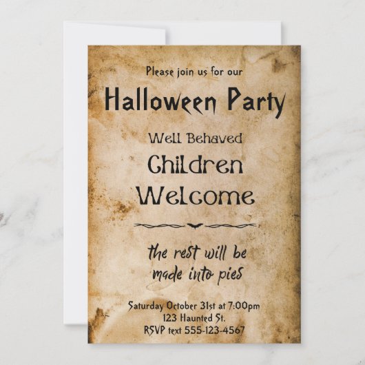 Grappig  welkom kinderen Halloween feest Kaart (Voorkant)