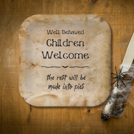 Grappig welkom kinderen Halloween feest Papieren Bordje
