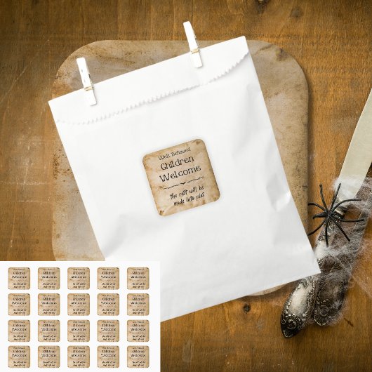 Grappig  welkom kinderen Halloween feest Vierkante Sticker