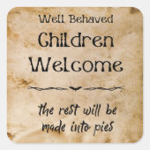 Grappig  welkom kinderen Halloween feest Vierkante Sticker (Voorkant)