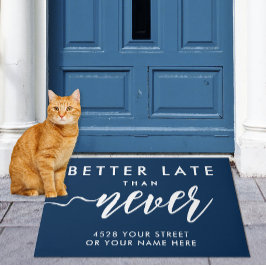 Grappig Welkom Navy blauw en wit handgeschreven ty Deurmat