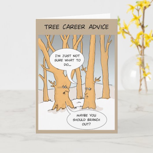 Grappig Wenskaart: Boomloopbaanadvies Kaart (Gele Bloem)