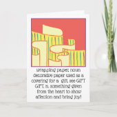 Grappig Wenskaart Definieer inpakpapier Kaart (Voorkant)