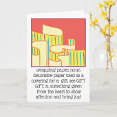 Grappig Wenskaart Definieer inpakpapier Kaart (Gele Bloem)