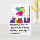 Grappig Wenskaart Happy Birthday Fairy Kaart (Gele Bloem)