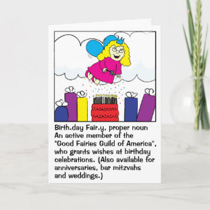 Grappig Wenskaart Happy Birthday Fairy Kaart