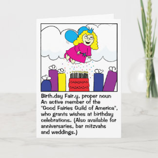 Grappig Wenskaart Happy Birthday Fairy Kaart