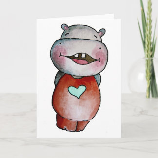 Grappig Wenskaart Hippo Kaart