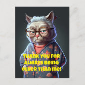 Grappig Wenskaart met een ouderwets Lady Cat Birth Briefkaart (Voorkant)