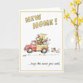 Grappig wenskaart - nieuw huis kaart (Gele Bloem)