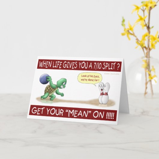 Grappig Wenskaart: Turtle Mean On Kaart (Gele Bloem)