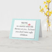 Grappig Wenskaart voor je moeder Kaart (Gele Bloem)