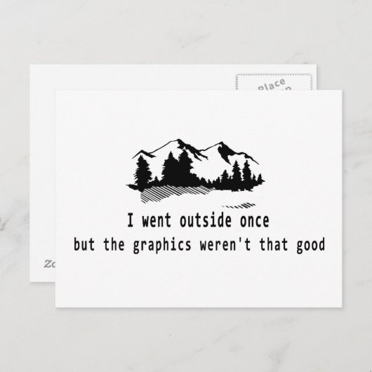 Grappig Went-extern, ooit grafisch computergaming Briefkaart (Voorkant / Achterkant)