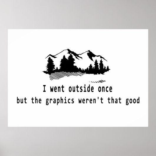 Grappig Went-extern, ooit grafisch computergaming Poster (Voorkant)