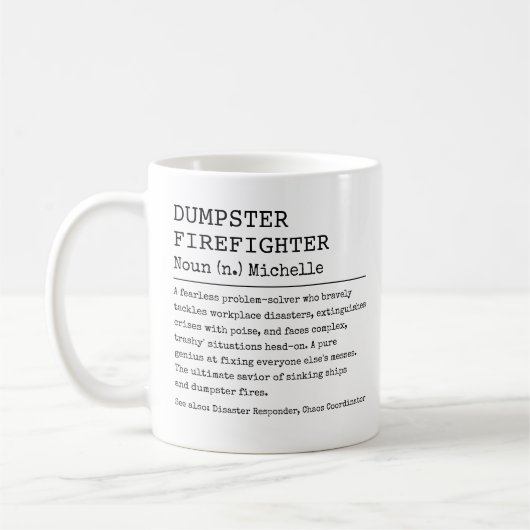 Grappig, Werk Definitie Aangepaste Vuilcontainer B Koffiemok (Links)