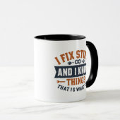Grappig Werk Giftful Quote Shirt – Fix Stuff & Kno Mok (Voorkant rechts)
