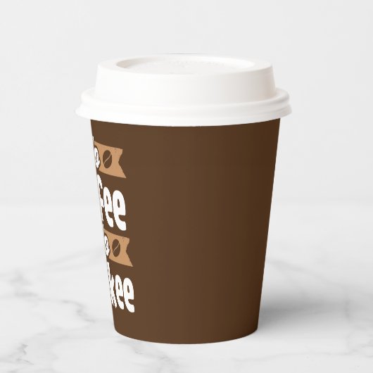 grappig werk koffiebar papieren bekers (Links)