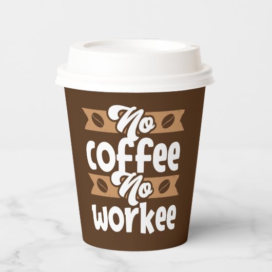grappig werk koffiebar papieren bekers (Voorkant)