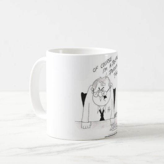 Grappig werk mok (Voorkant links)