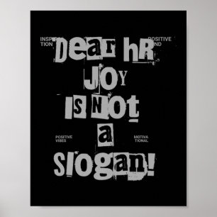 Grappig Werk T-shirt Beste Hr, Vreugde Is Geen Slo Poster