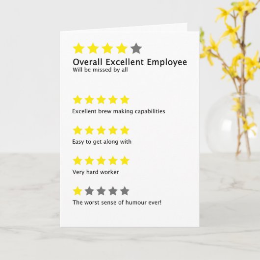 Grappig werk verlaten werknemer Review grap Kaart (Gele Bloem)
