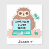 Grappig werken bij luie snelheid waterdicht sticker (Vel)