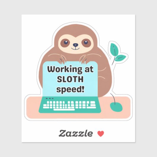 Grappig werken bij luie snelheid waterdicht sticker (Vel)