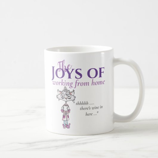 Grappig werken vanuit Home Quote Er zit wijn in Koffiemok (Rechts)