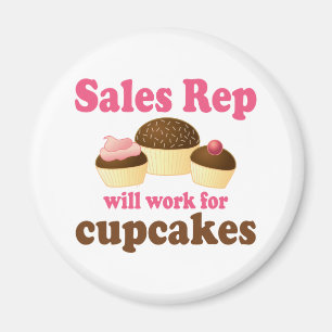 Grappig werkt voor Cupcakes Sales Rep Magneet