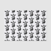 Grappig Western Koe zwart-wit design Tissuepapier (Voorkant)