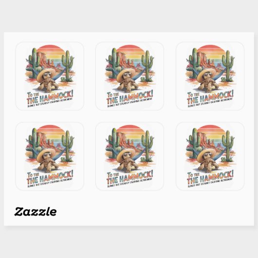 Grappig Westers Pensioenfeestje Vierkante Sticker (Vel)