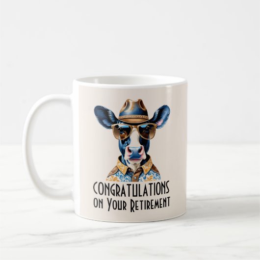 Grappig Westerse Cowboy Koe Pensionering Felicitat Koffiemok (Links)