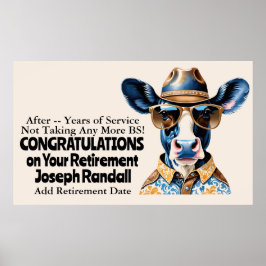 Grappig Westerse Pensioenfeest Koe Geen Gezeur Mee Poster