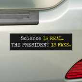 Grappig "Wetenschap is echt. Het President is Fake Bumpersticker (Op auto)