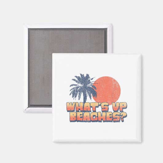Grappig Whats Up Stranden Retro Sunset Palm Tree S Magneet (Voorkant / Achterkant)